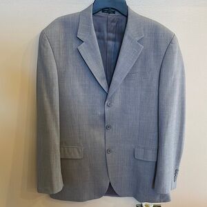 Alfani created for Macys suit jacket / blazer 100% wool bluish grey size 40L